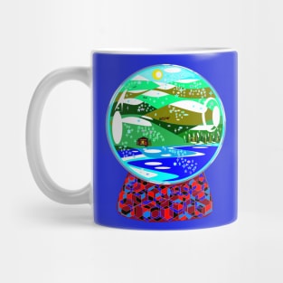 A Snow Globe of Country Winter Scene Mug